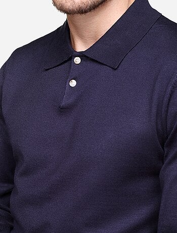 Camisola elegante com gola polo - Frilivin