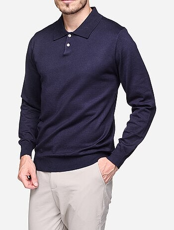 Camisola elegante com gola polo - Frilivin