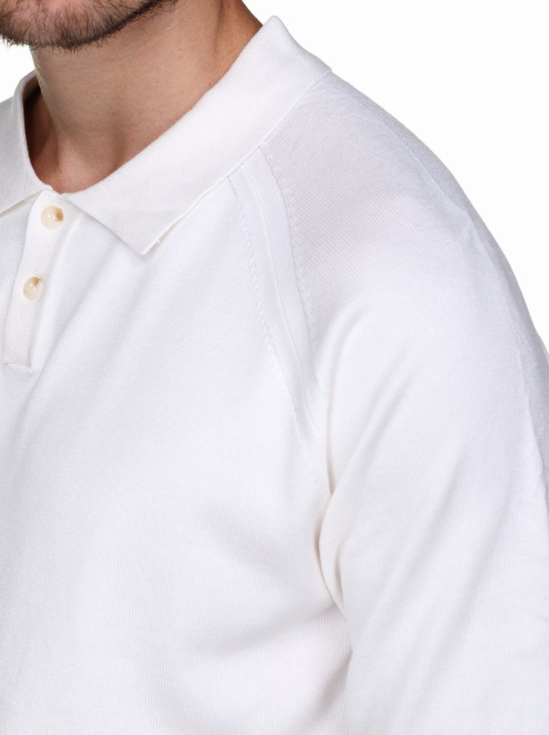 Camisola elegante com gola polo - Frilivin Branco - Kiabi
