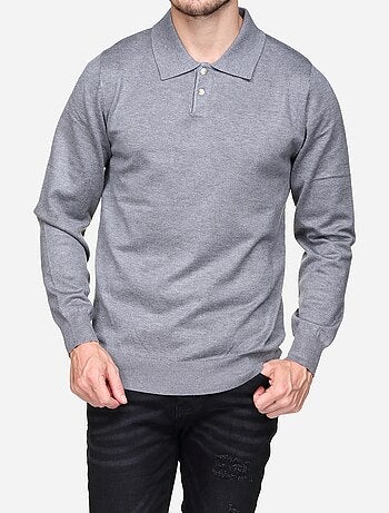 Camisola elegante com gola polo - Frilivin