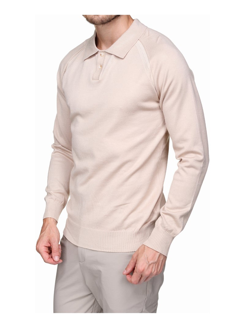 Camisola elegante com gola polo - Frilivin Creme - Kiabi