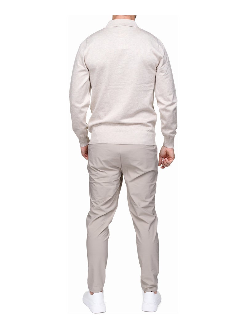 Camisola elegante com gola polo - Frilivin Creme - Kiabi