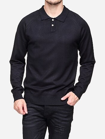 Camisola elegante com gola polo - Frilivin