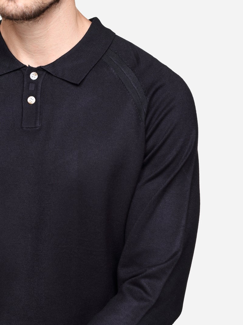 Camisola elegante com gola polo - Frilivin Preto - Kiabi