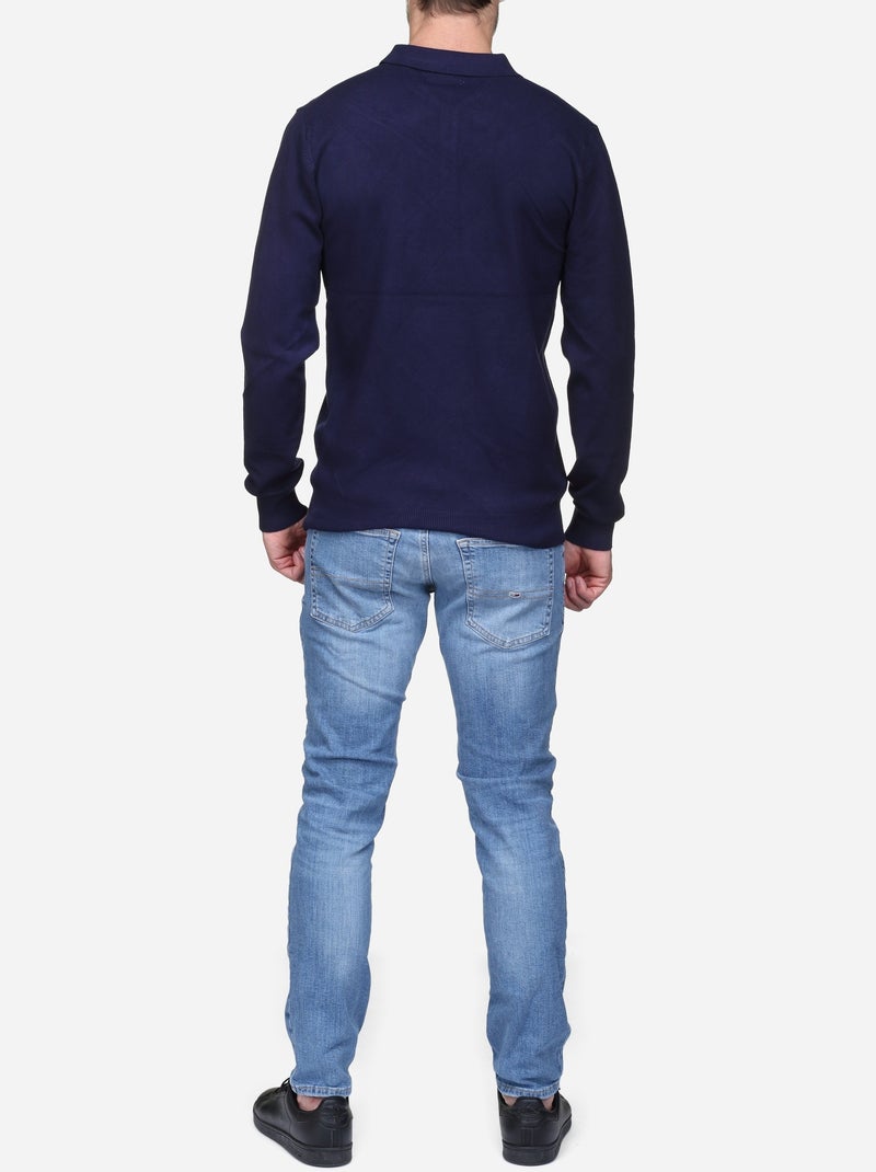 Camisola elegante com gola polo - Kenzarro Azul escuro - Kiabi
