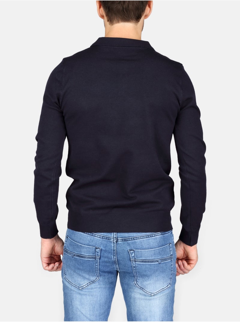 Camisola elegante com gola polo - Kenzarro Azul - Kiabi