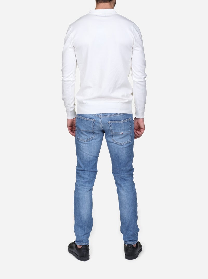 Camisola elegante com gola polo - Kenzarro Branco - Kiabi