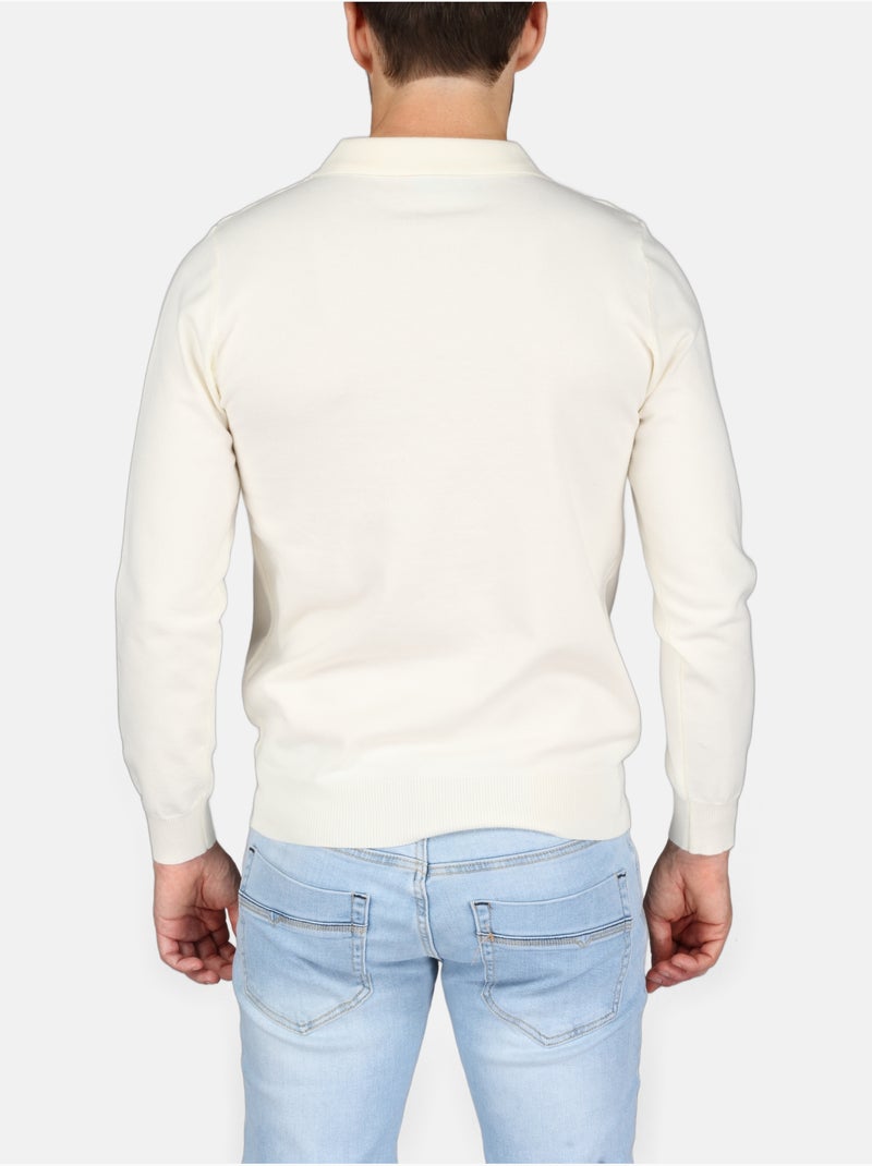 Camisola elegante com gola polo - Kenzarro Branco - Kiabi