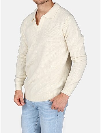 Camisola elegante com gola polo - Kenzarro