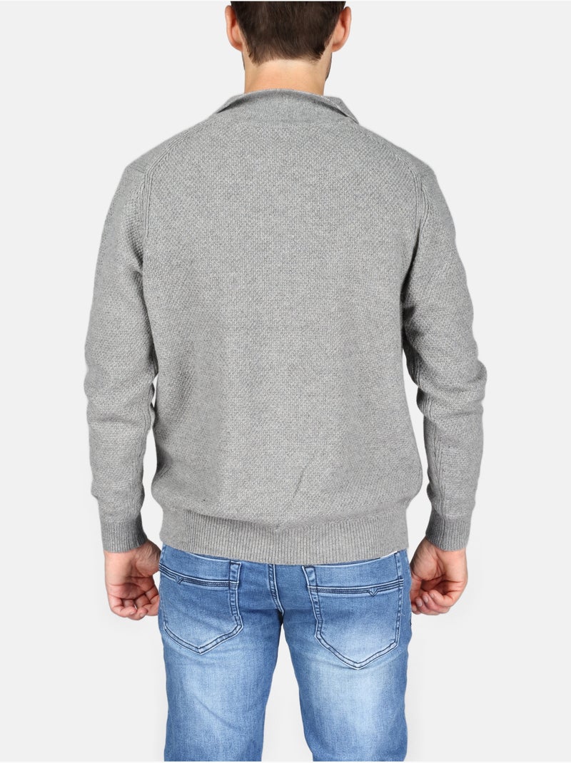 Camisola elegante com gola polo - Kenzarro Cinza claro - Kiabi