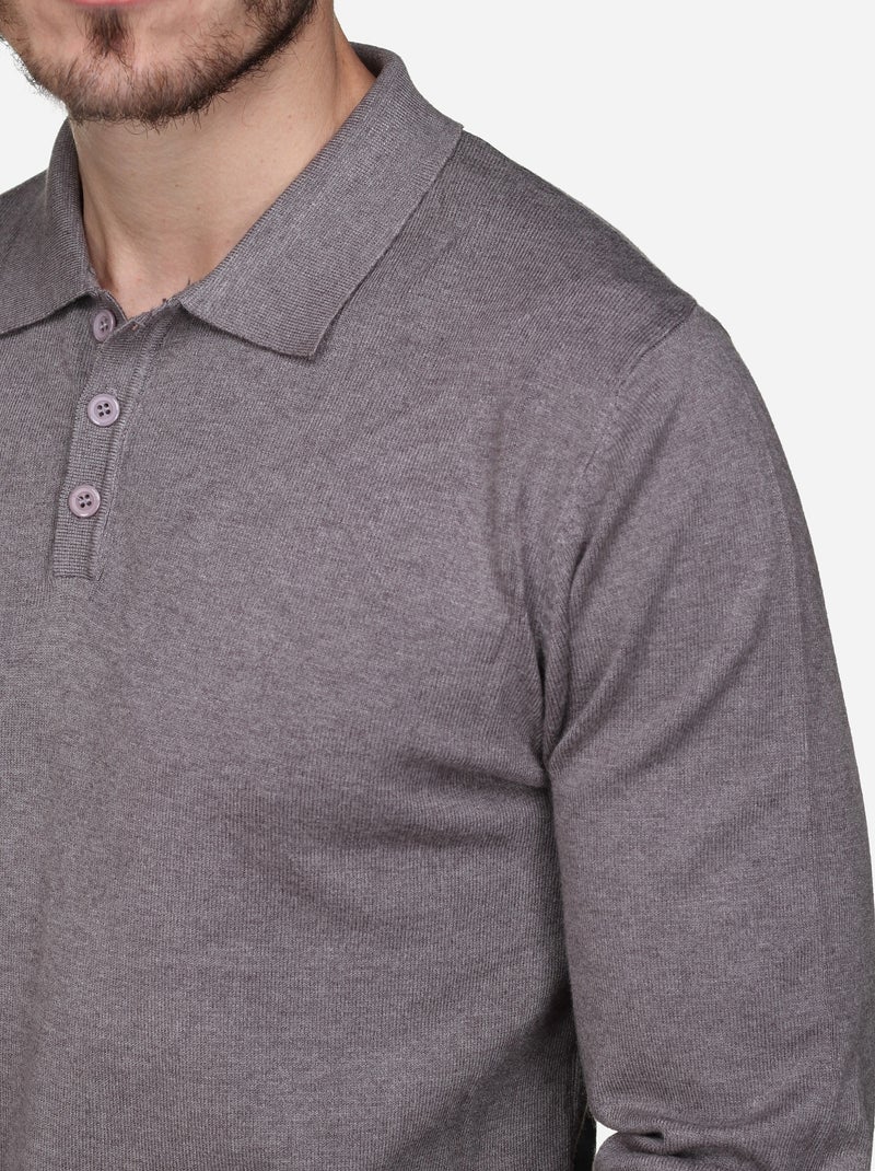 Camisola elegante com gola polo - Kenzarro Cinza - Kiabi
