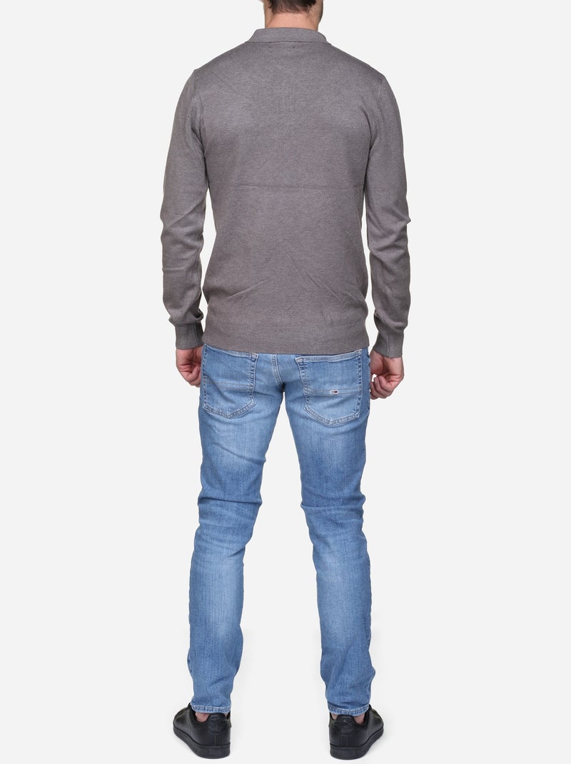 Camisola elegante com gola polo - Kenzarro Cinza - Kiabi