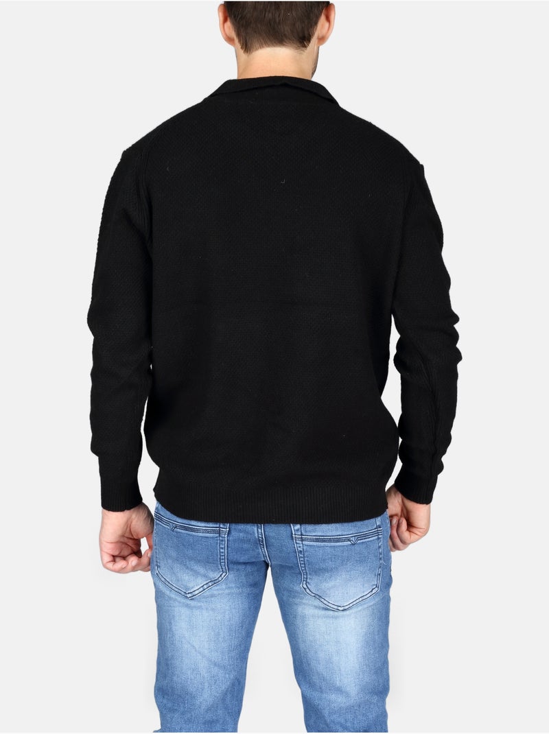 Camisola elegante com gola polo - Kenzarro Preto - Kiabi
