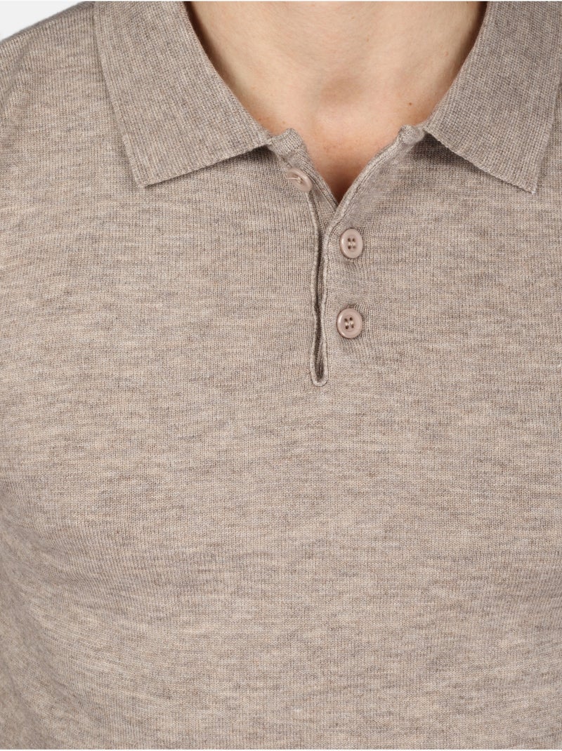 Camisola elegante com gola polo - Kenzarro Toupe - Kiabi