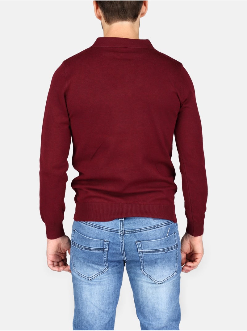 Camisola elegante com gola polo - Kenzarro Vermelho - Kiabi