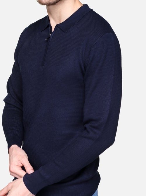 Camisola elegante com gola polo e fecho de correr - Frilivin - Kiabi