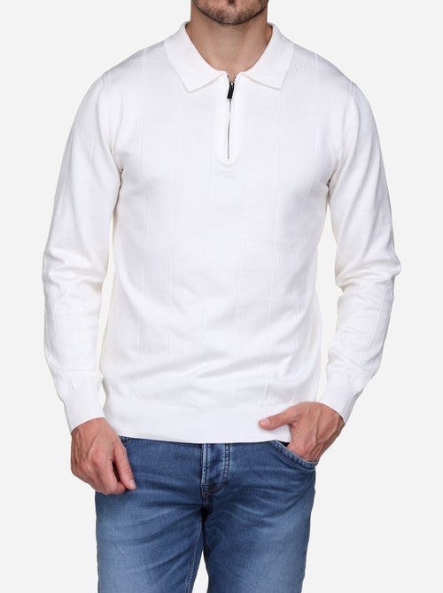 Camisola elegante com gola polo e fecho de correr - Frilivin - Kiabi