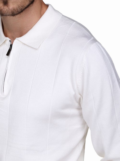 Camisola elegante com gola polo e fecho de correr - Frilivin - Kiabi