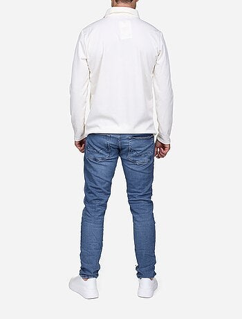 Camisola elegante com gola polo e fecho de correr - Frilivin
