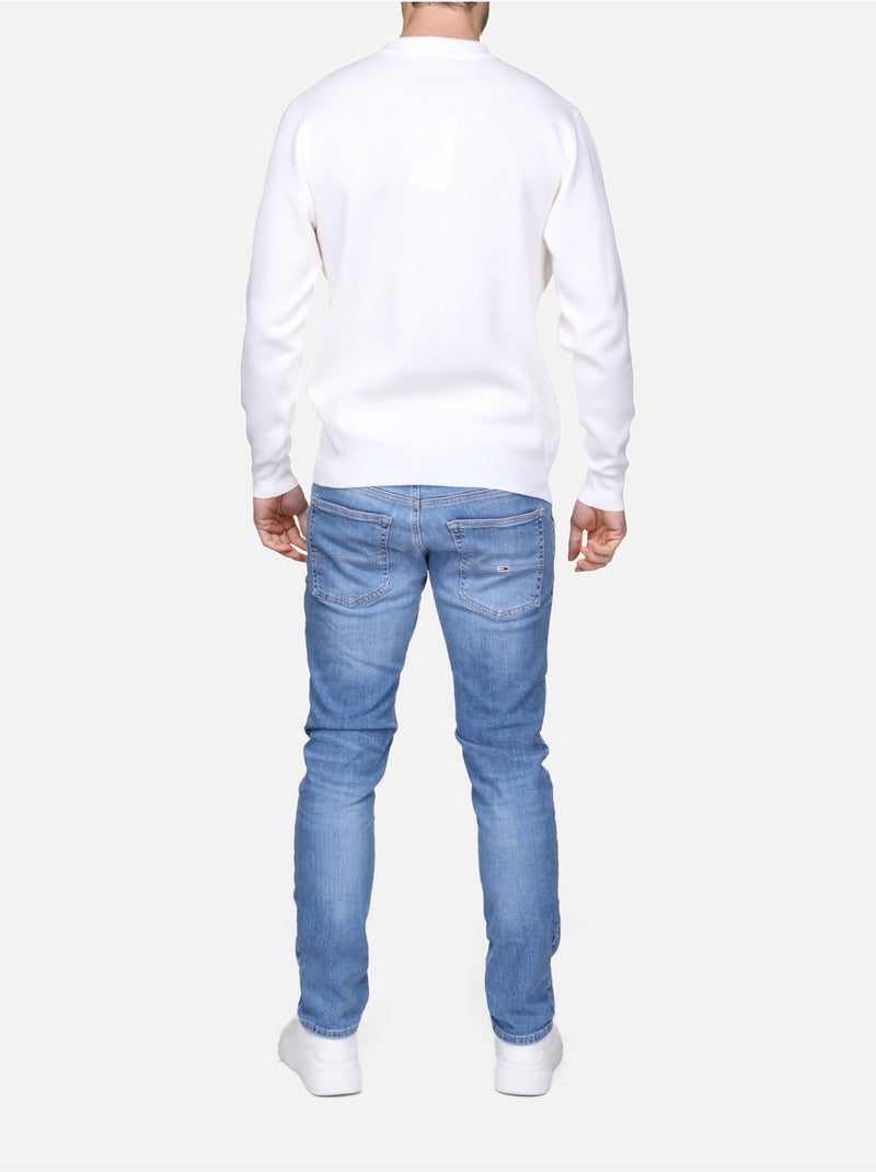 Camisola elegante com gola polo e fecho de correr - Frilivin Branco - Kiabi