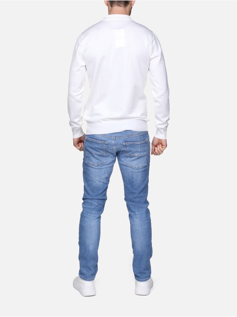 Camisola elegante com gola polo e fecho de correr - Frilivin Branco - Kiabi