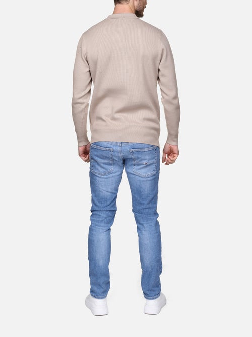 Camisola elegante com gola polo e fecho de correr - Frilivin - Kiabi