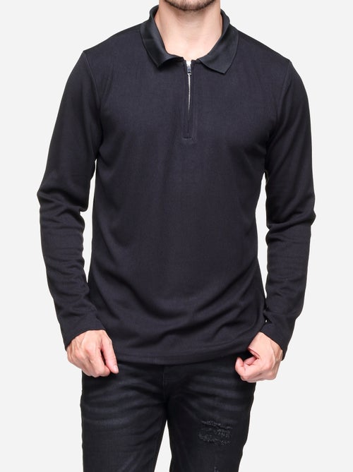 Camisola elegante com gola polo e fecho de correr - Frilivin - Kiabi Camisola elegante com gola polo e fecho de correr - Frilivin - Kiabi