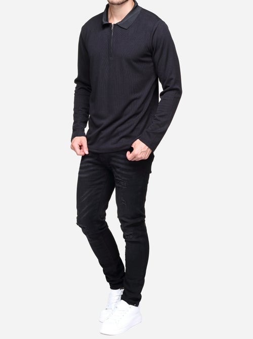 Camisola elegante com gola polo e fecho de correr - Frilivin - Kiabi Camisola elegante com gola polo e fecho de correr - Frilivin - Kiabi