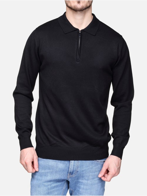 Camisola elegante com gola polo e fecho de correr - Frilivin - Kiabi