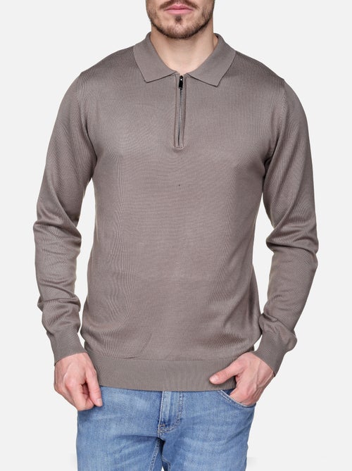 Camisola elegante com gola polo e fecho de correr - Frilivin - Kiabi Camisola elegante com gola polo e fecho de correr - Frilivin - Kiabi
