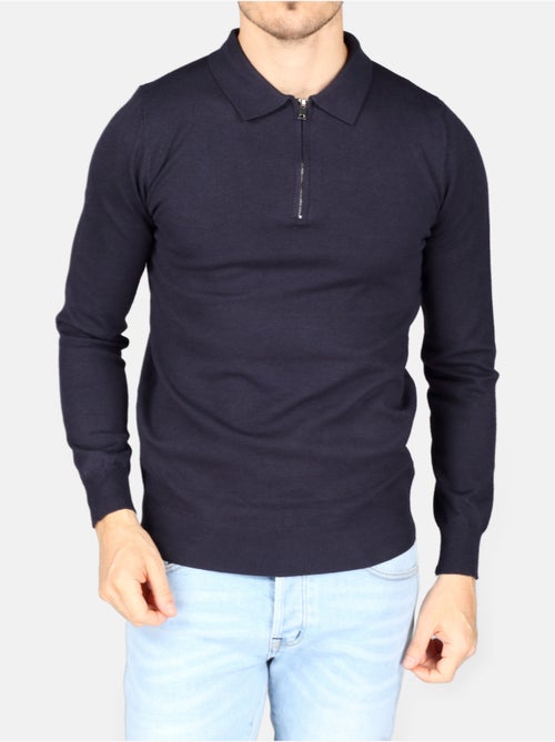 Camisola elegante com gola polo e fecho de correr - Kenzarro - Kiabi