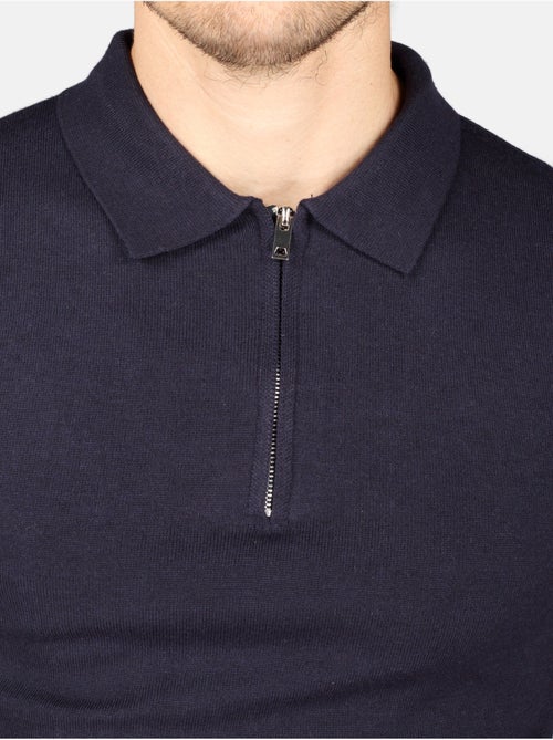 Camisola elegante com gola polo e fecho de correr - Kenzarro - Kiabi
