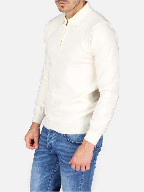 Camisola elegante com gola polo e fecho de correr - Kenzarro - Kiabi Camisola elegante com gola polo e fecho de correr - Kenzarro - Kiabi