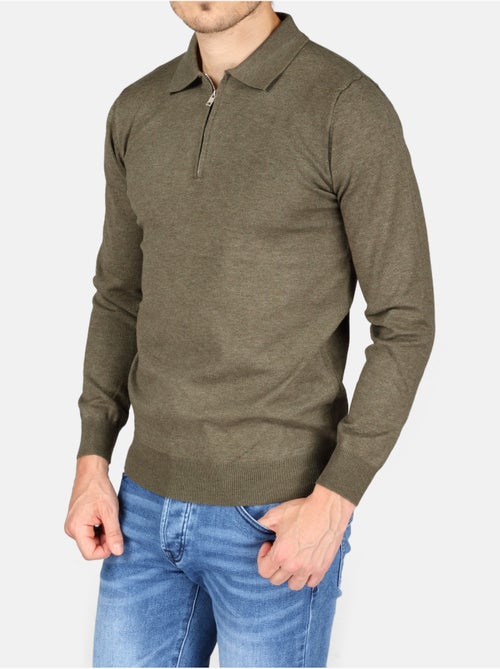 Camisola elegante com gola polo e fecho de correr - Kenzarro - Kiabi Camisola elegante com gola polo e fecho de correr - Kenzarro - Kiabi