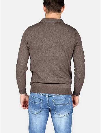 Camisola elegante com gola polo e fecho de correr - Kenzarro