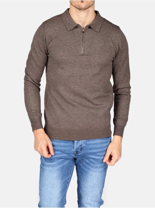 Camisola elegante com gola polo e fecho de correr - Kenzarro - Kiabi Camisola elegante com gola polo e fecho de correr - Kenzarro - Kiabi