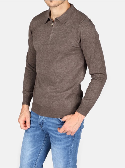 Camisola elegante com gola polo e fecho de correr - Kenzarro - Kiabi Camisola elegante com gola polo e fecho de correr - Kenzarro - Kiabi