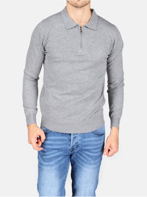 Camisola elegante com gola polo e fecho de correr - Kenzarro - Kiabi Camisola elegante com gola polo e fecho de correr - Kenzarro - Kiabi