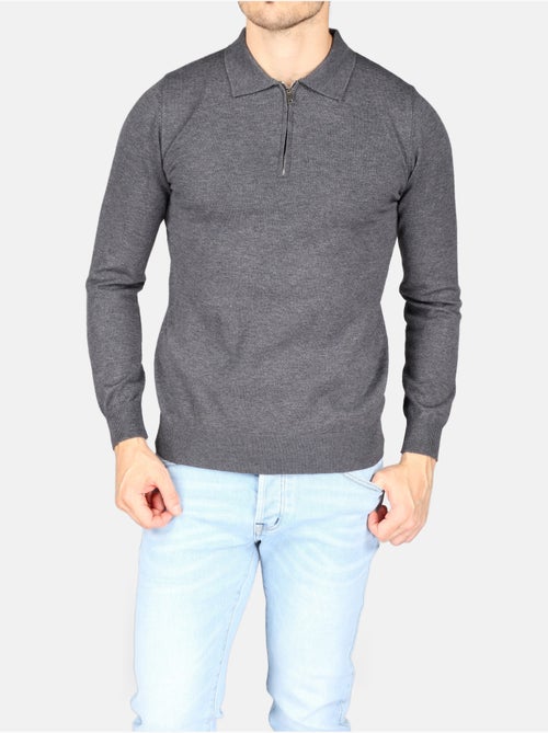 Camisola elegante com gola polo e fecho de correr - Kenzarro - Kiabi Camisola elegante com gola polo e fecho de correr - Kenzarro - Kiabi