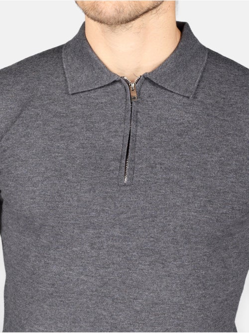 Camisola elegante com gola polo e fecho de correr - Kenzarro - Kiabi Camisola elegante com gola polo e fecho de correr - Kenzarro - Kiabi