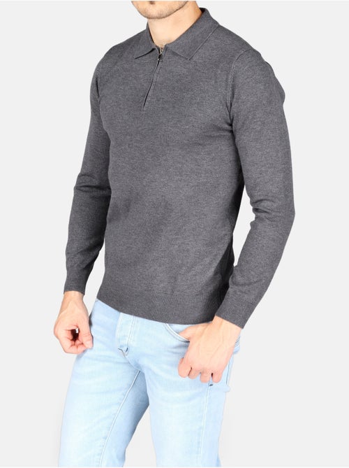 Camisola elegante com gola polo e fecho de correr - Kenzarro - Kiabi Camisola elegante com gola polo e fecho de correr - Kenzarro - Kiabi