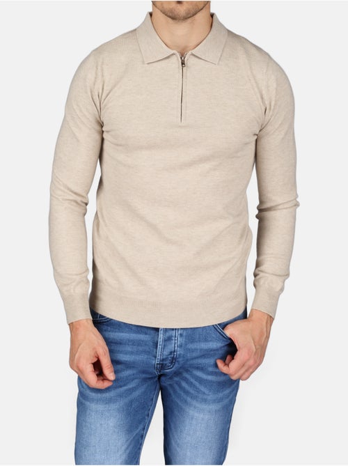 Camisola elegante com gola polo e fecho de correr - Kenzarro - Kiabi Camisola elegante com gola polo e fecho de correr - Kenzarro - Kiabi