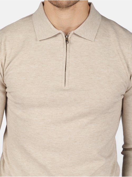Camisola elegante com gola polo e fecho de correr - Kenzarro - Kiabi Camisola elegante com gola polo e fecho de correr - Kenzarro - Kiabi