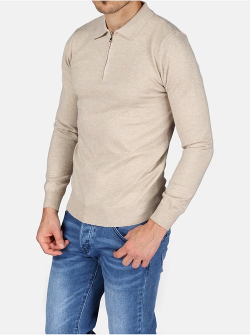 Camisola elegante com gola polo e fecho de correr - Kenzarro - Kiabi Camisola elegante com gola polo e fecho de correr - Kenzarro - Kiabi
