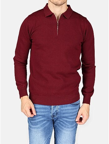 Camisola elegante com gola polo e fecho de correr - Kenzarro