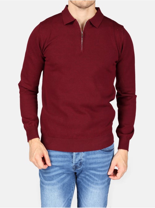 Camisola elegante com gola polo e fecho de correr - Kenzarro - Kiabi Camisola elegante com gola polo e fecho de correr - Kenzarro - Kiabi