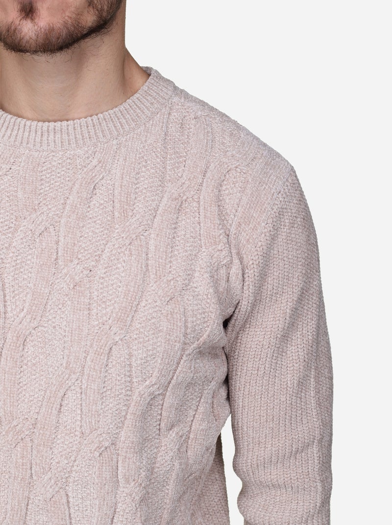 Camisola elegante com malha trançada - Kenzarro Bege - Kiabi