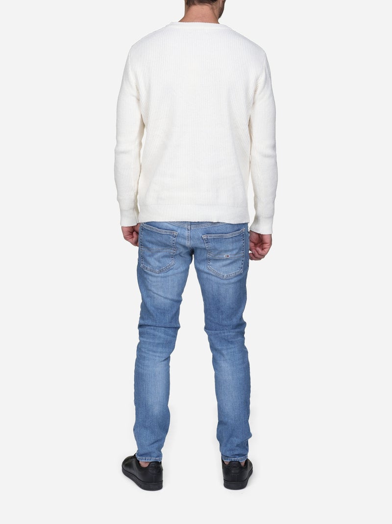 Camisola elegante com malha trançada - Kenzarro Branco - Kiabi