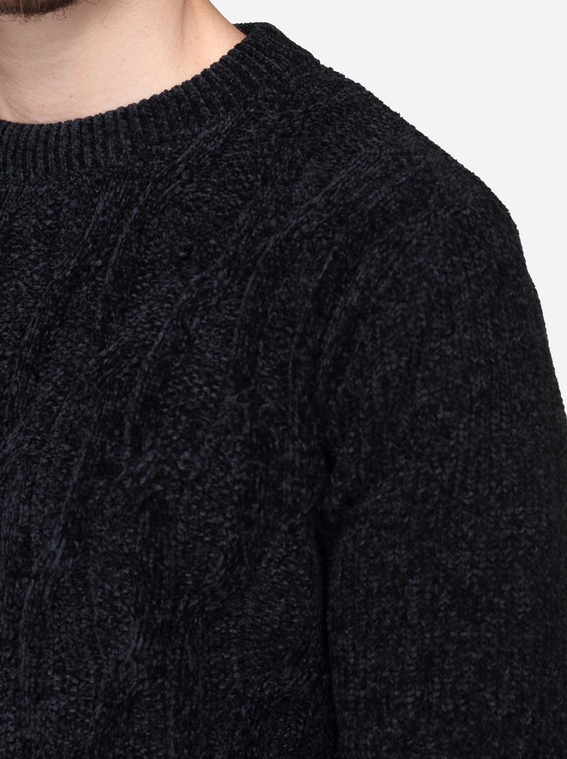 Camisola elegante com malha trançada - Kenzarro Preto - Kiabi