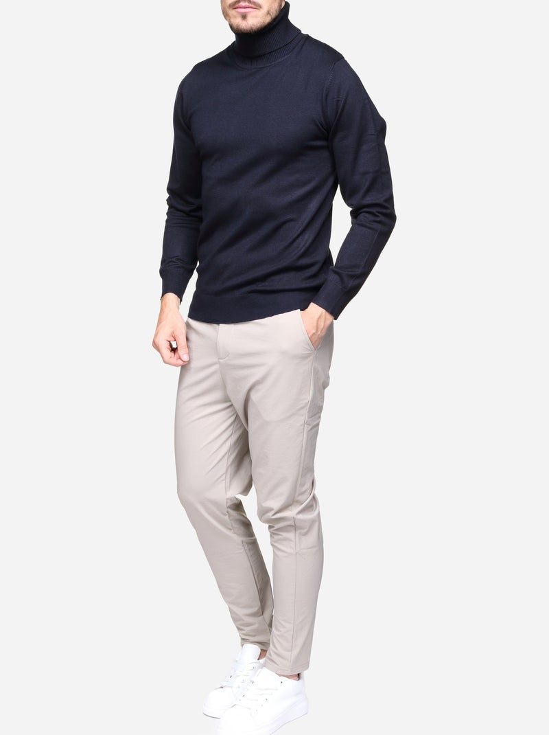 Camisola elegante de gola alta - Frilivin Azul escuro - Kiabi